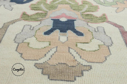 Pastel Oushak Rug – Hand-Knotted Wool Turkish Area Rug Carpitzi