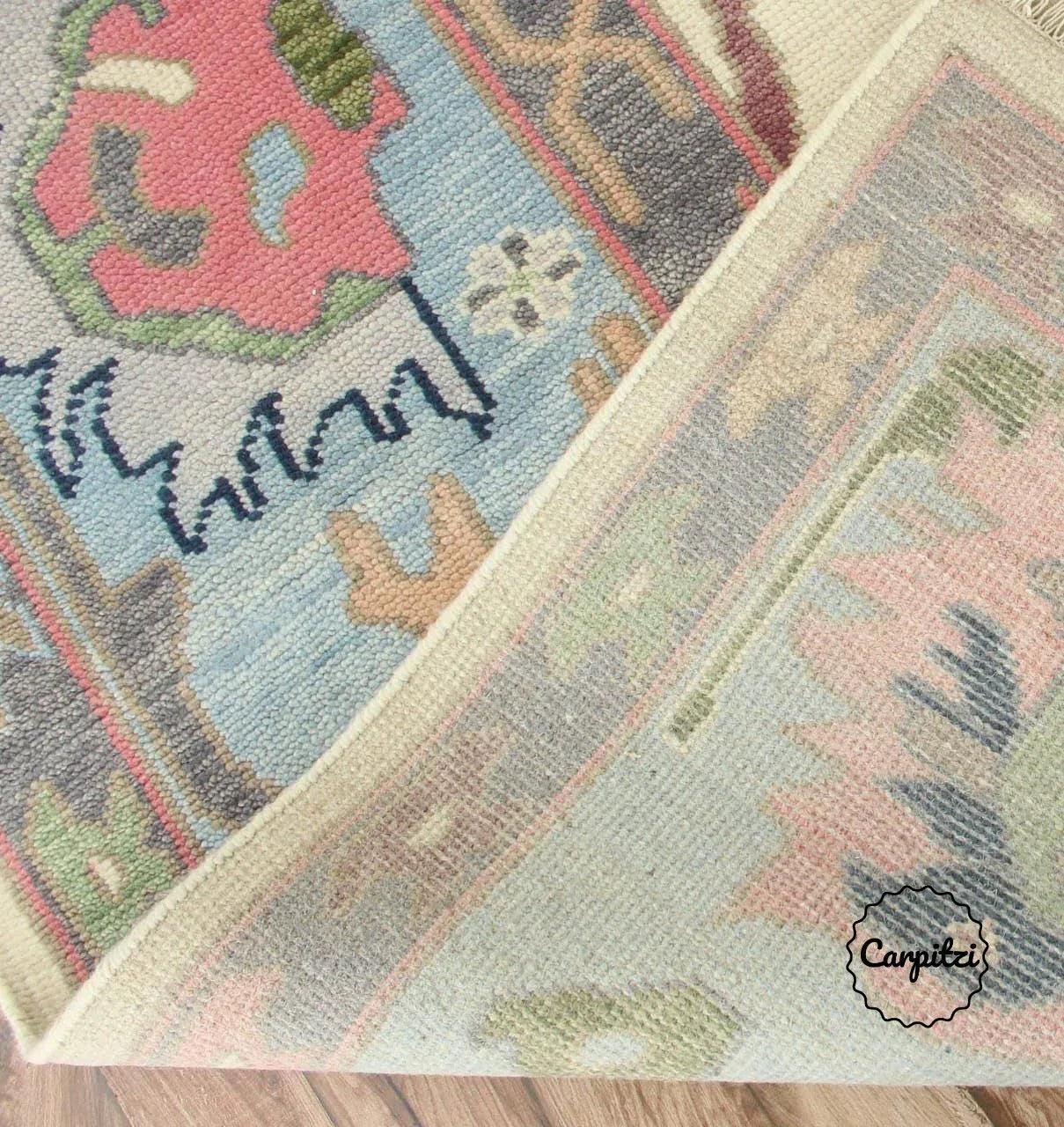 Pastel Oushak Rug – Hand-Knotted Wool Turkish Area Rug Carpitzi