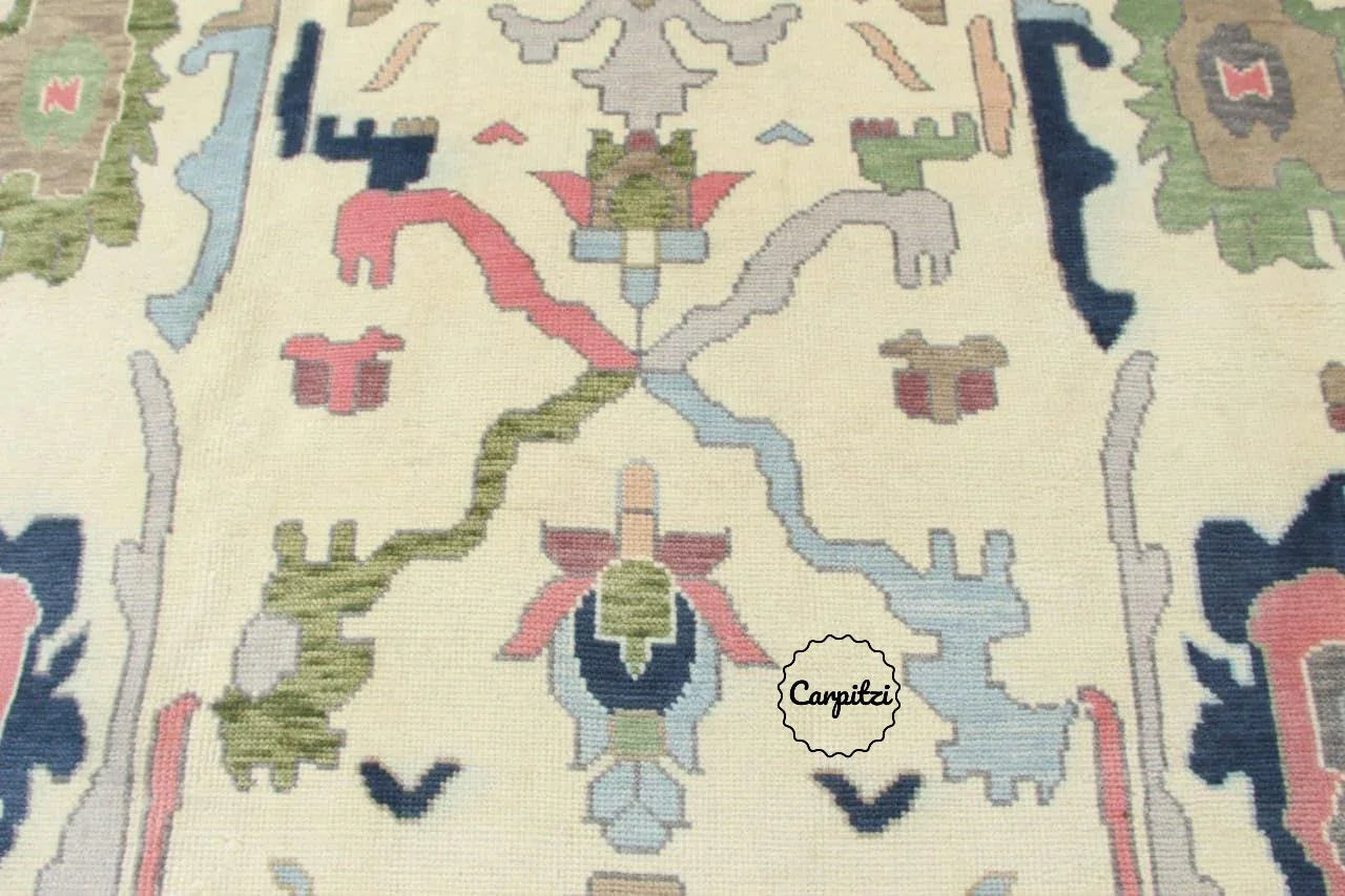 Pastel Oushak Rug – Hand-Knotted Wool Turkish Area Rug Carpitzi