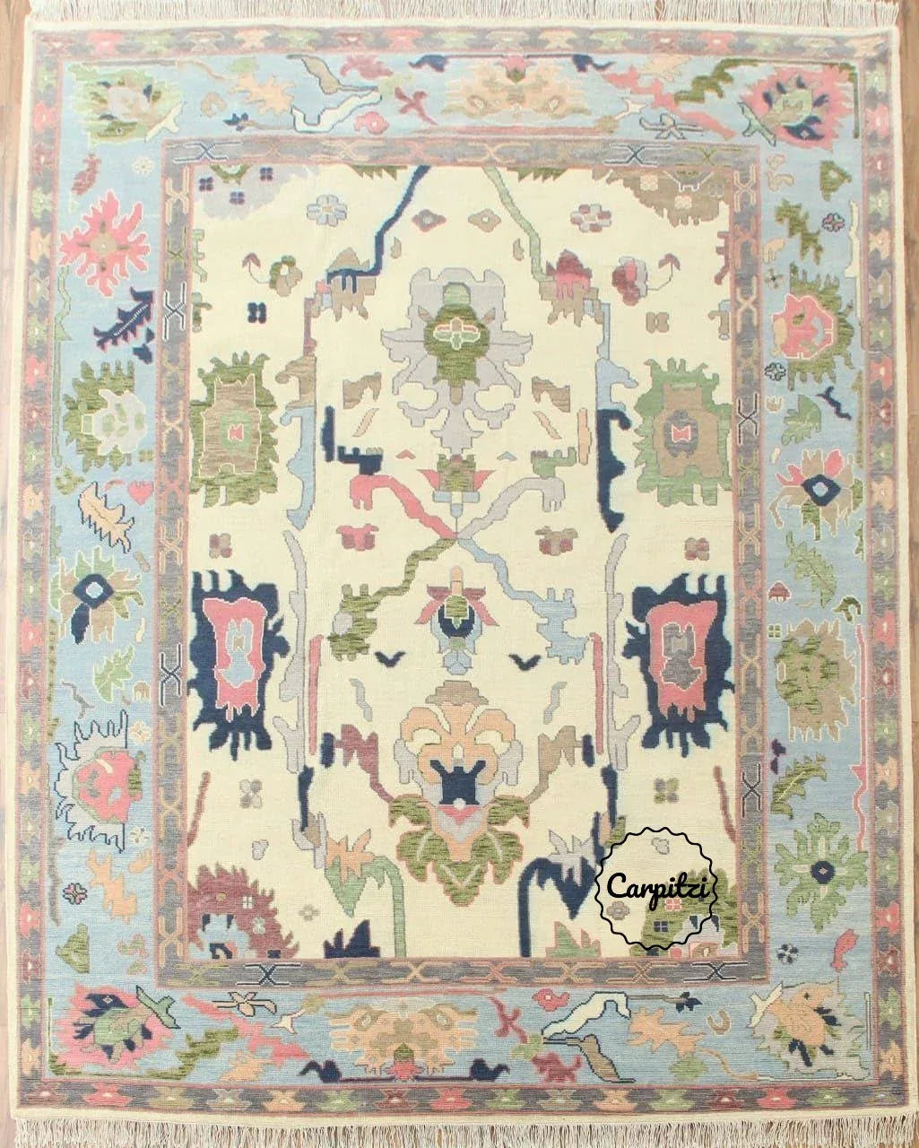 Pastel Oushak Rug – Hand-Knotted Wool Turkish Area Rug Carpitzi